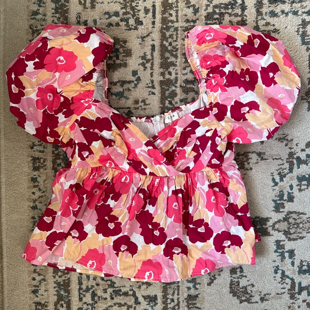Storia short sleeve babydoll top - M
